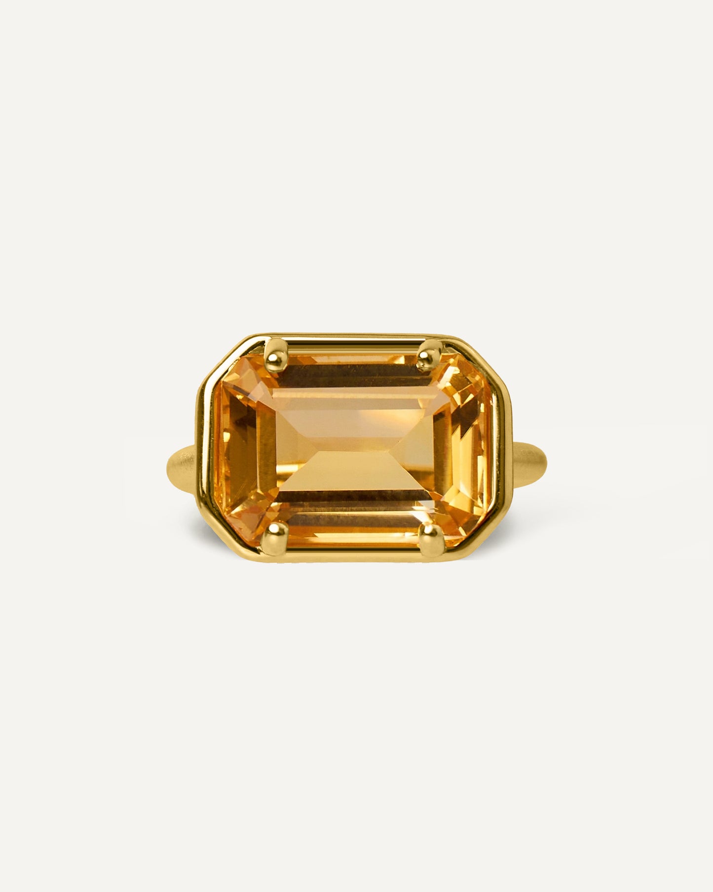 Anel Eugênia Citrino em Prata com Banho de Ouro