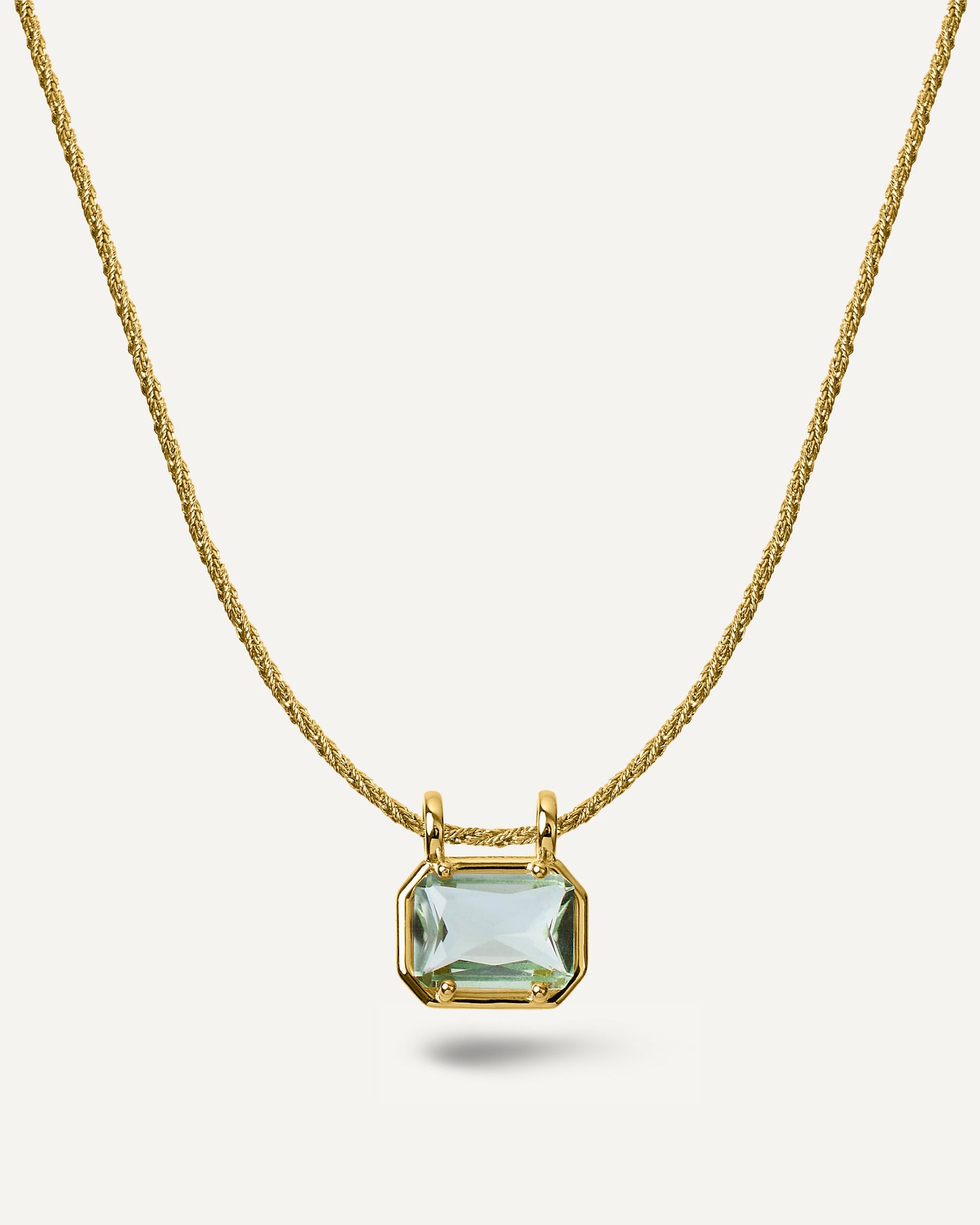 Colar Vittoria Prasiolita em Prata com Banho de Ouro