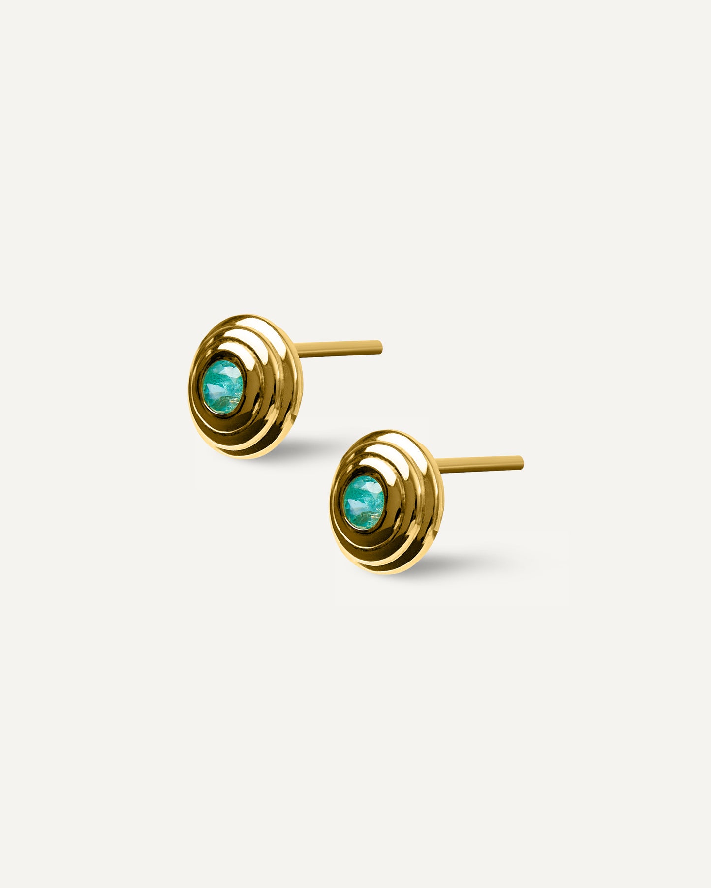 Brinco Pienza Esmeralda em Prata com Banho de Ouro