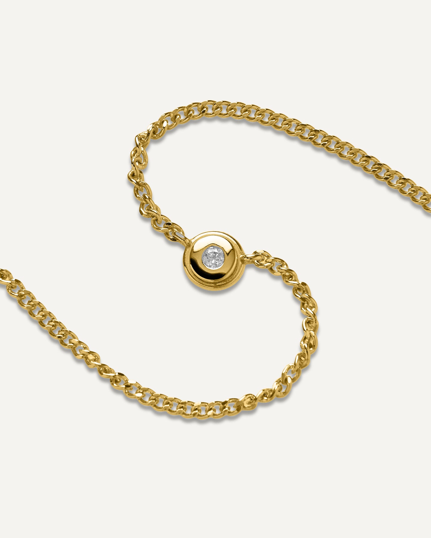 Colar Pienza Diamante em Prata com Banho de Ouro