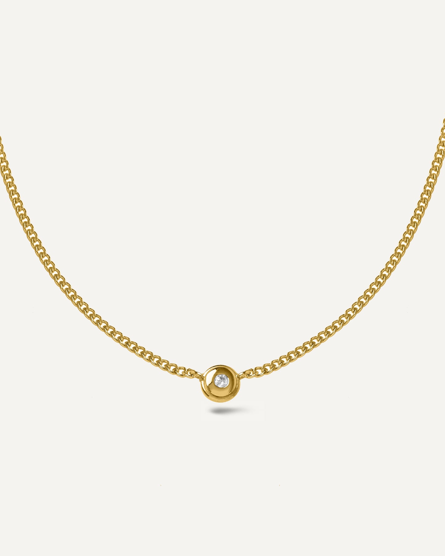 Colar Pienza Diamante em Prata com Banho de Ouro