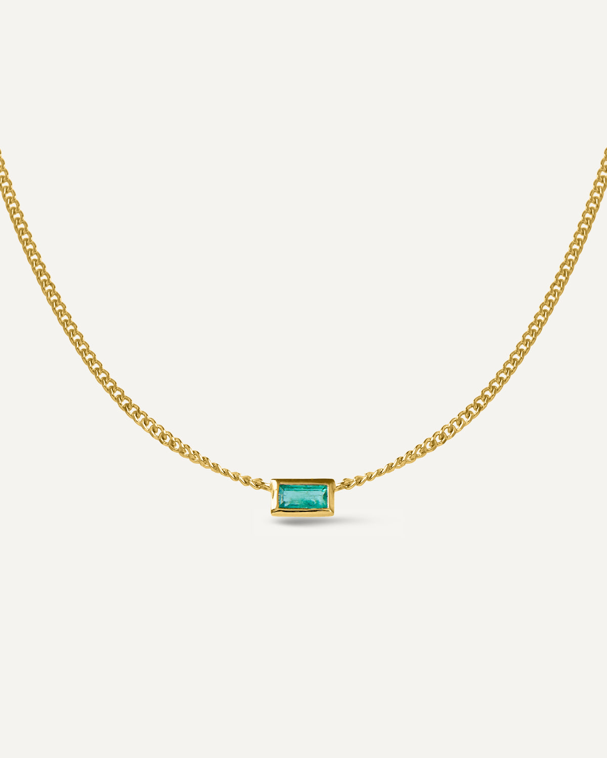 Colar Fiora Esmeralda em Prata com Banho de Ouro