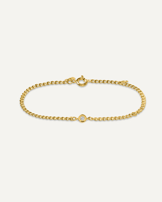 Pulseira Pienza Diamante em Prata com Banho de Ouro