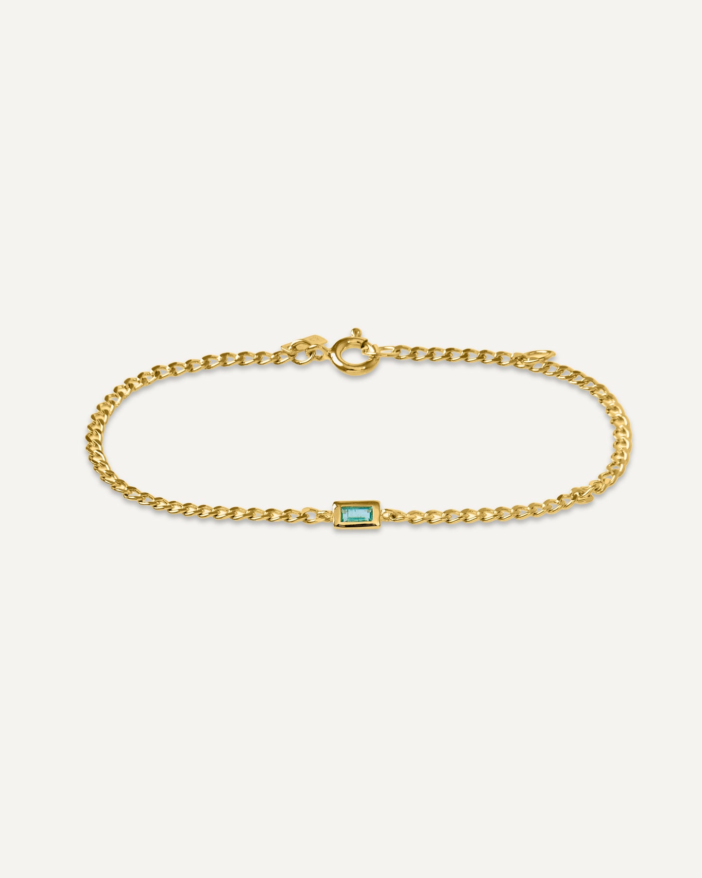 Pulseira Fiora Esmeralda em Prata com Banho de Ouro