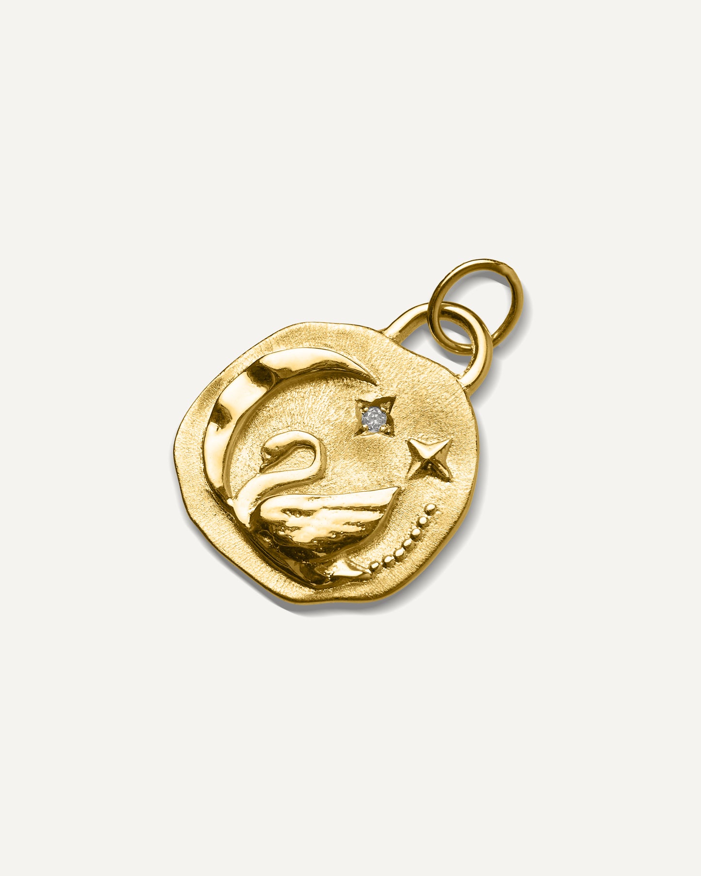 Pingente Medalha Siena em Prata com Banho de Ouro