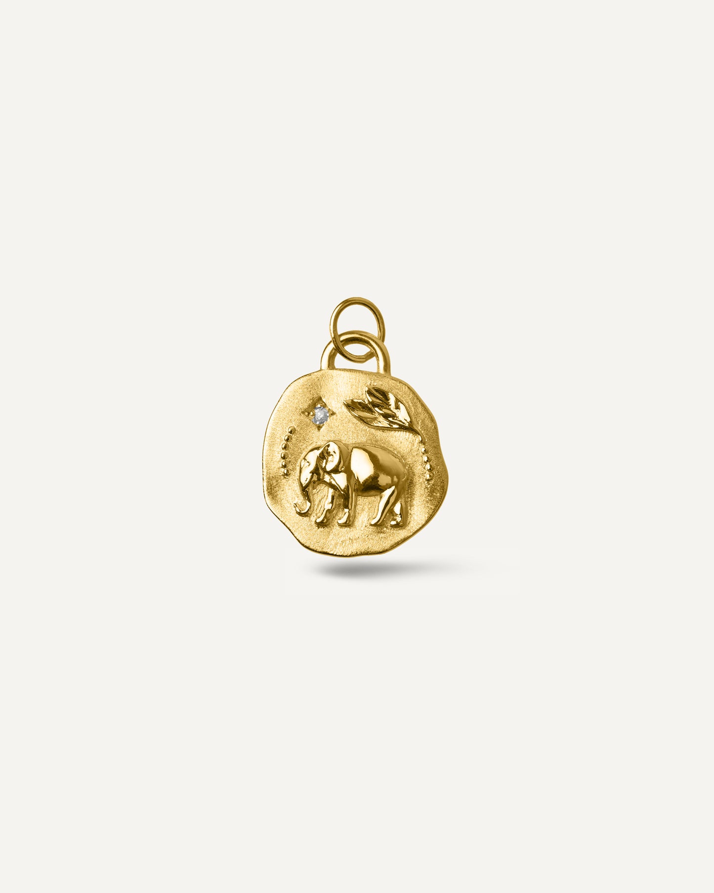 Pingente Medalha Ravena em Prata com Banho de Ouro