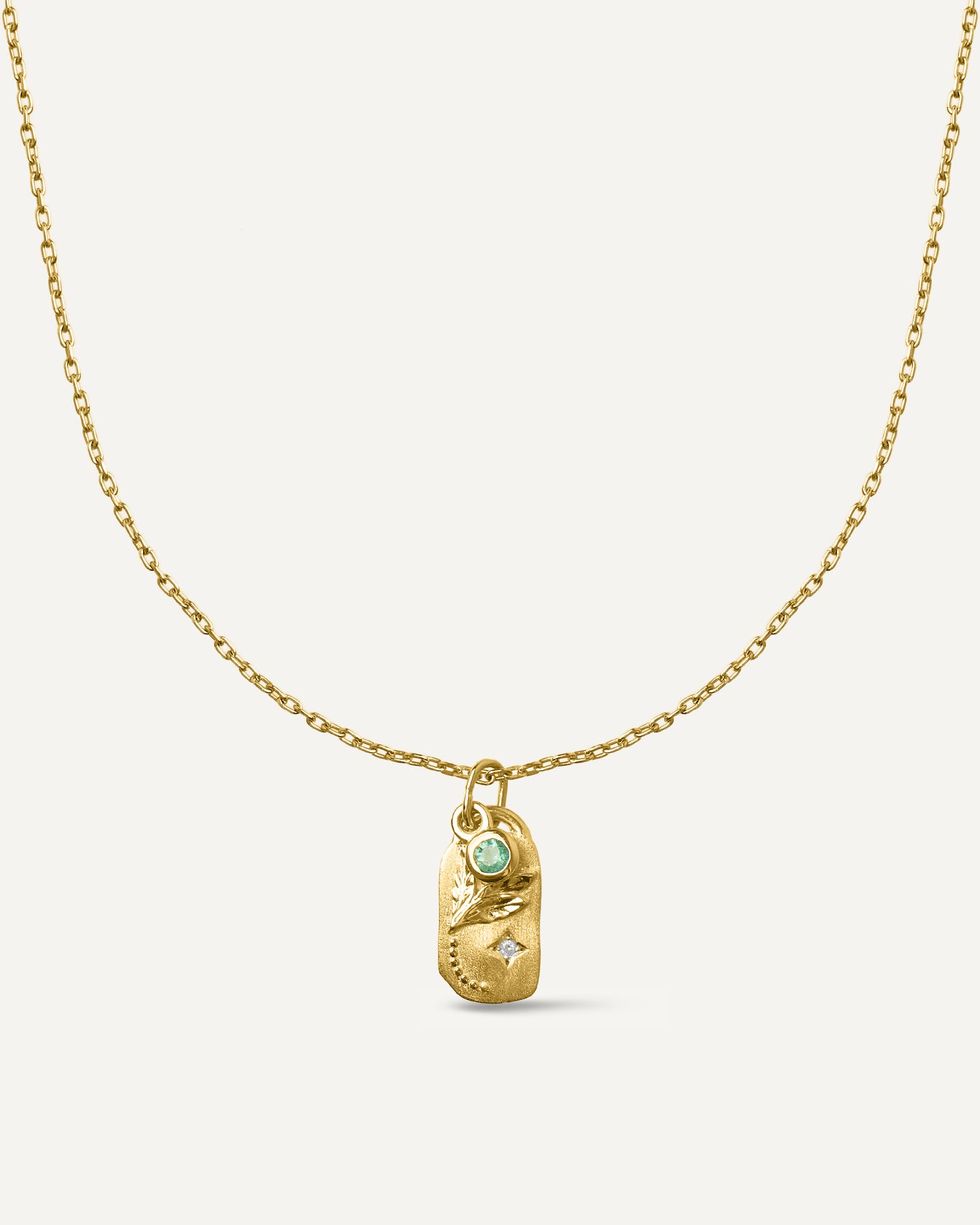Colar Matera Esmeralda em Prata com Banho de Ouro
