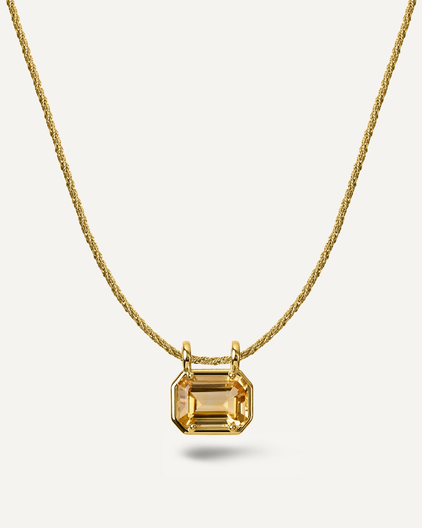 Colar Vittoria Citrino em Prata com Banho de Ouro
