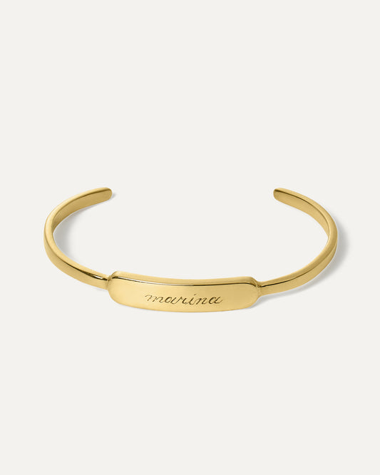 Bracelete Personalizado Grafia em Prata com Banho de Ouro