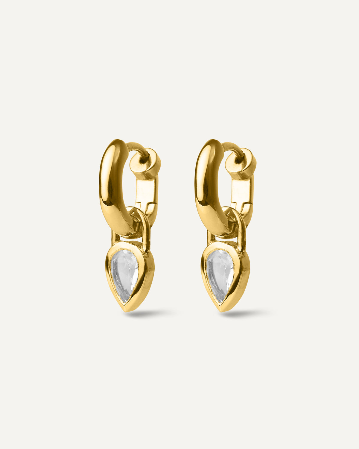 Argola Serena Topázio Gota em Prata com Banho de Ouro