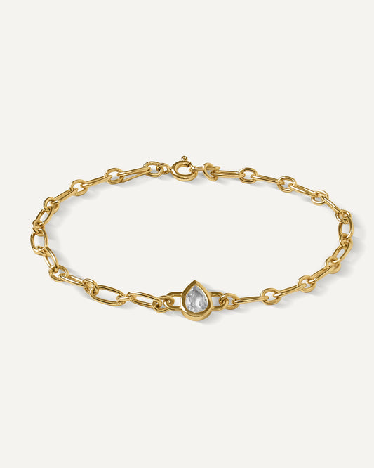 Pulseira Serena Topázio em Prata com Banho de Ouro