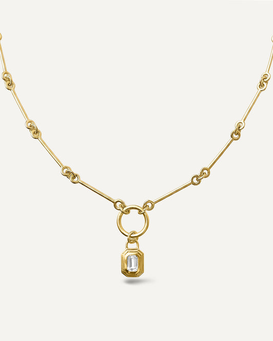 Colar Fitz Topázio em Prata com Banho de Ouro