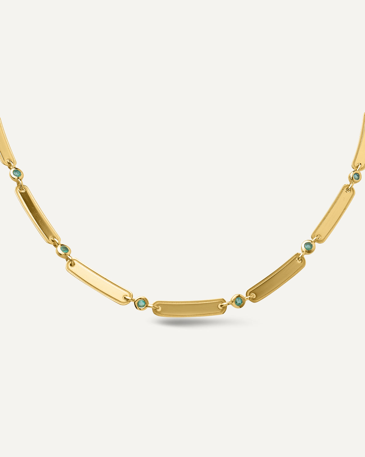 Colar Francesca Esmeraldas em Prata com Banho de Ouro