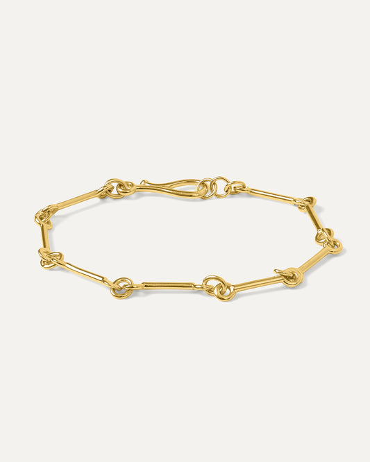 Pulseira Fitz em Prata com Banho de Ouro