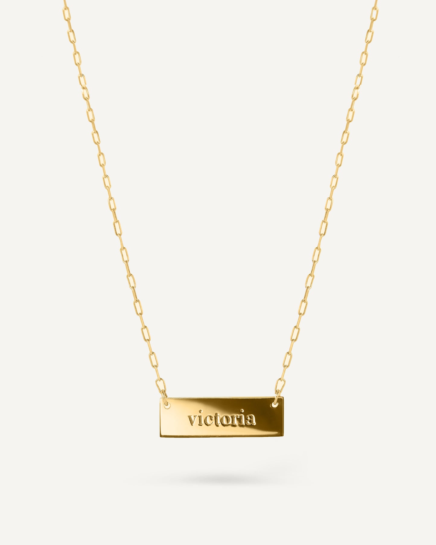 Colar Personalizado com Placa de Nome em Ouro 18K