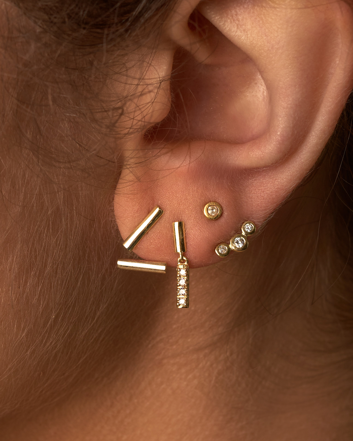 Ear Jacket Unitário Estelle Diamantes em Ouro 18K
