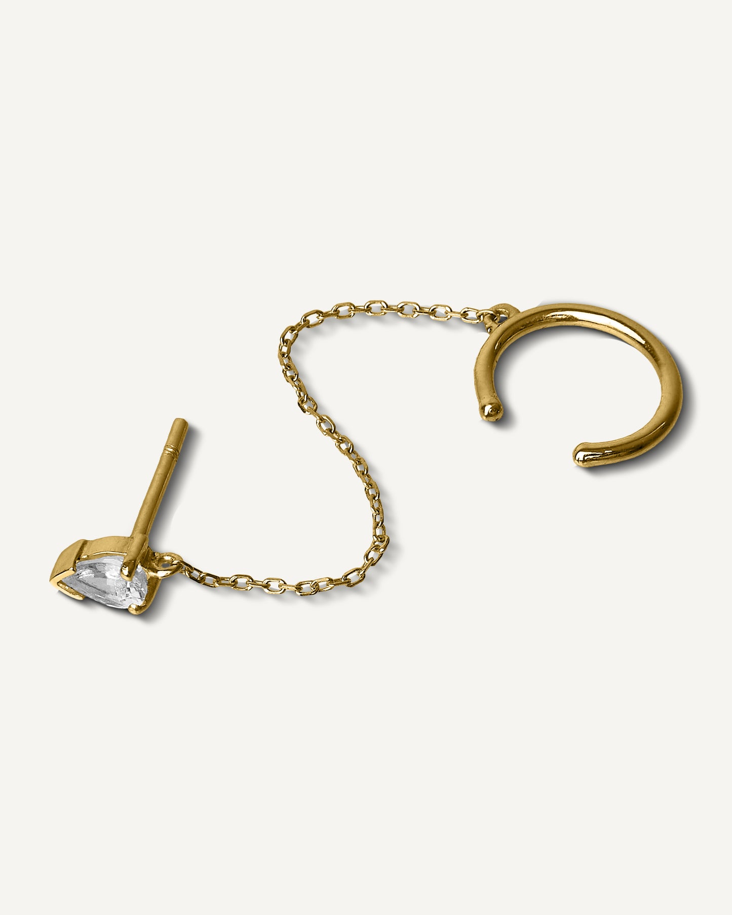 Brinco Unitário Extensor com Piercing Ceci em Ouro 18K