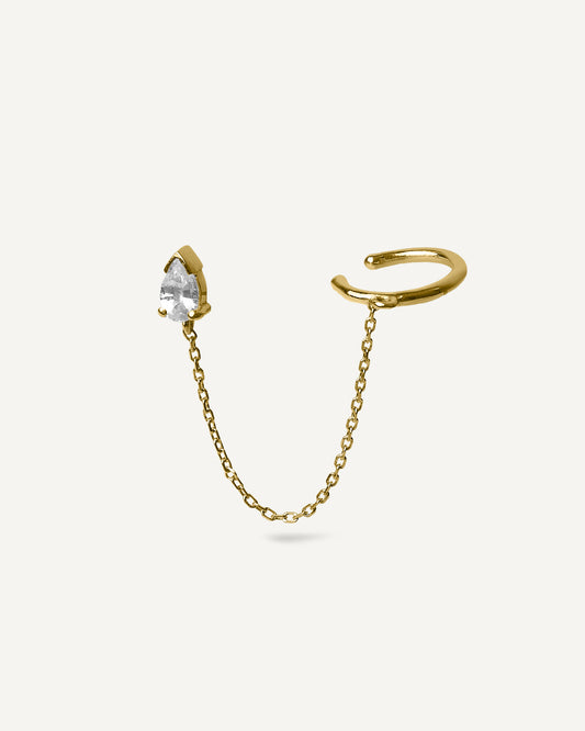 Brinco Unitário Extensor com Piercing Ceci em Ouro 18K
