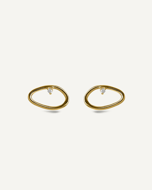 Brinco Cora Diamante Petit em Ouro 18K