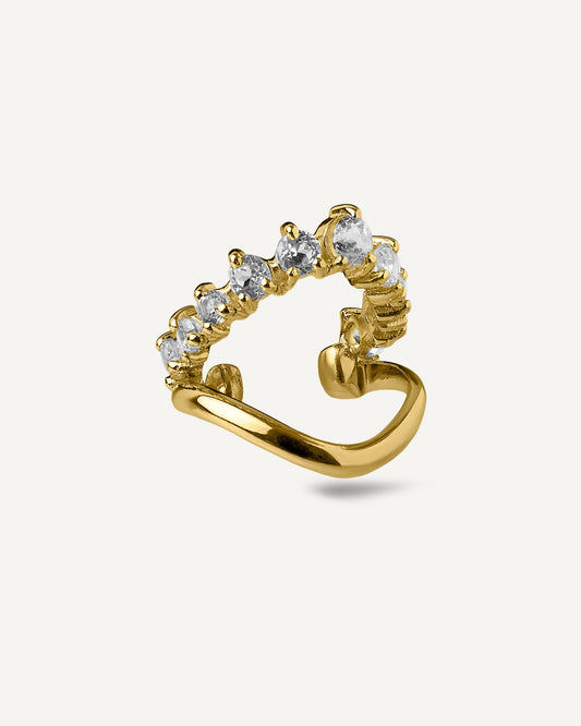 Piercing Dana em Ouro 18K e Topázios Brancos