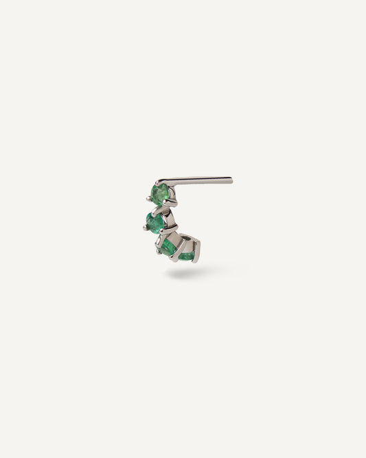 Argola Emma Unitária em Ouro 18K e Esmeraldas