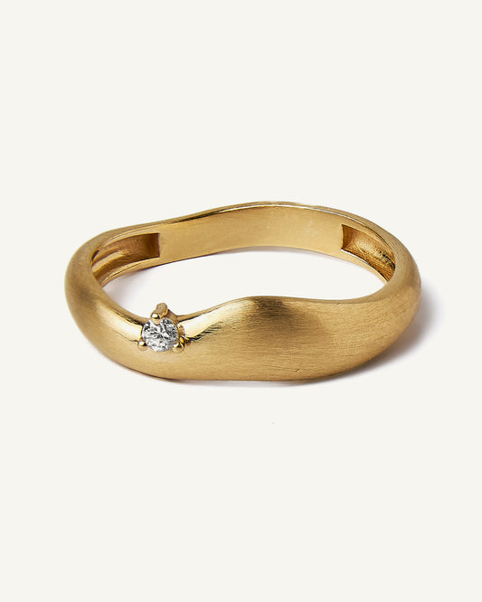 Aliança Treasure 4mm em Ouro 18K e Diamante