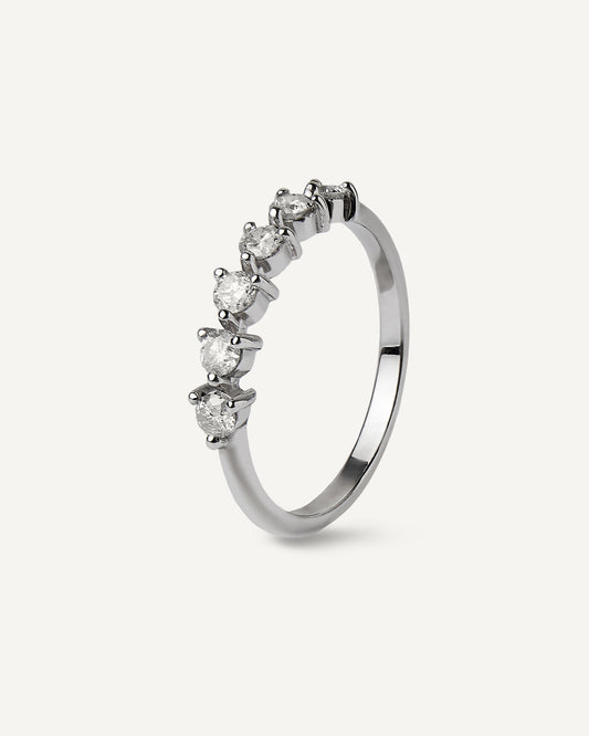 Meia Aliança Eternal em Ouro 18K com Diamantes Brancos