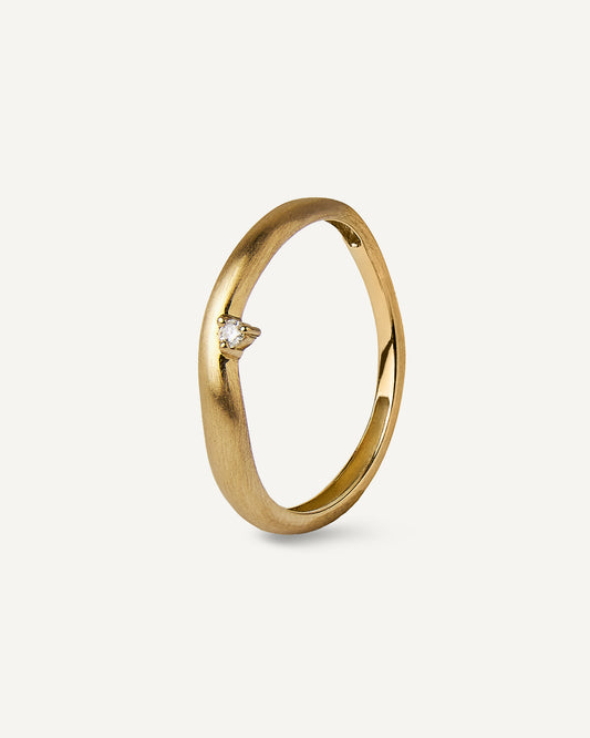Aliança Treasure 2mm em Ouro 18K e Diamante
