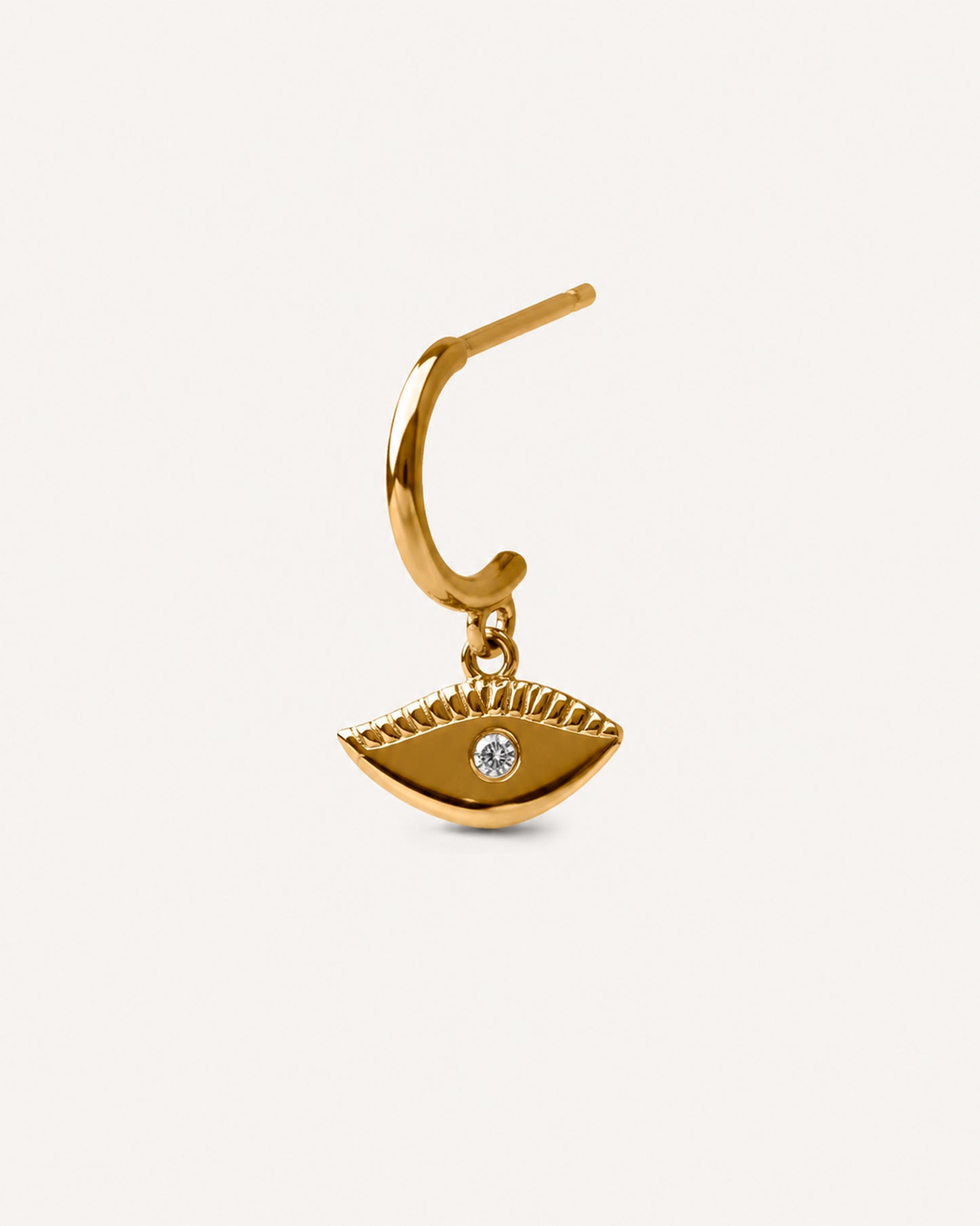 Meia Argola Hórus Unitária em Ouro 18K e Diamante