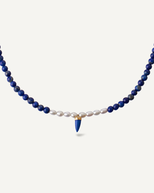 Colar Amuleto Lápis-Lazúli em Ouro 18K