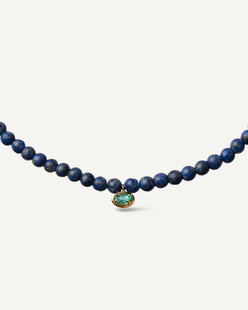 Colar Sina Esmeralda em Ouro 18K e Lápis-Lazúli