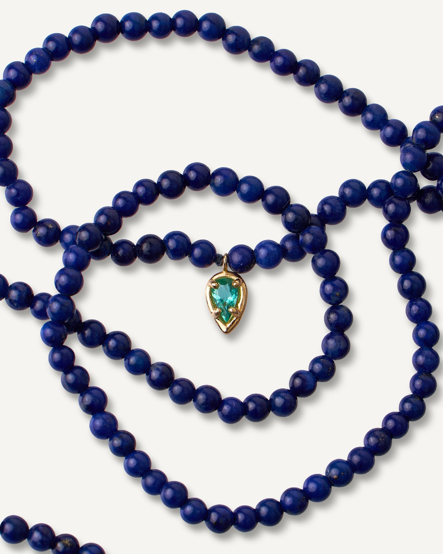 Colar Seiva Esmeralda em Ouro 18K e Lápis-Lazúli