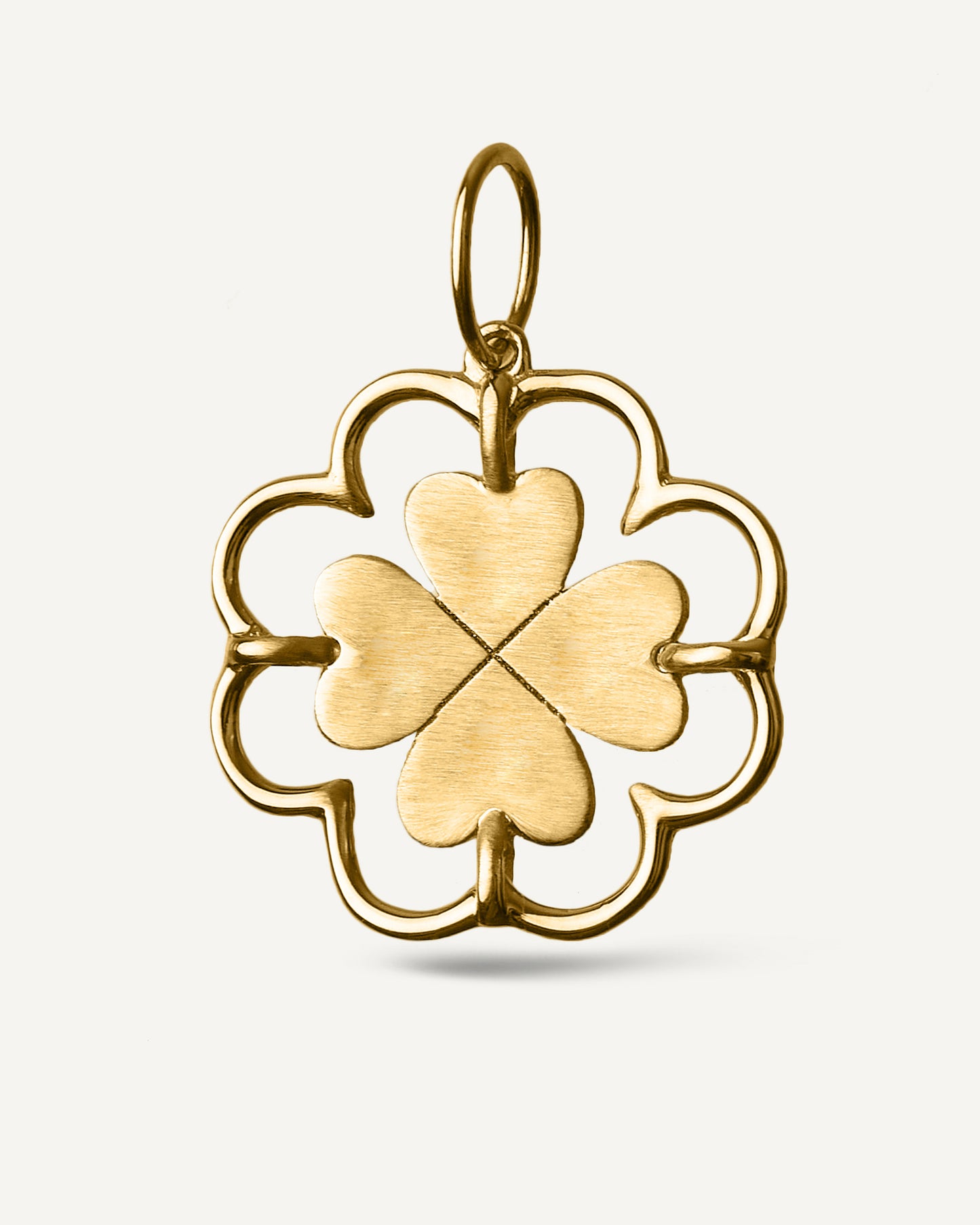 Pingente Personalizado Trevo Fortuna em Ouro 18K