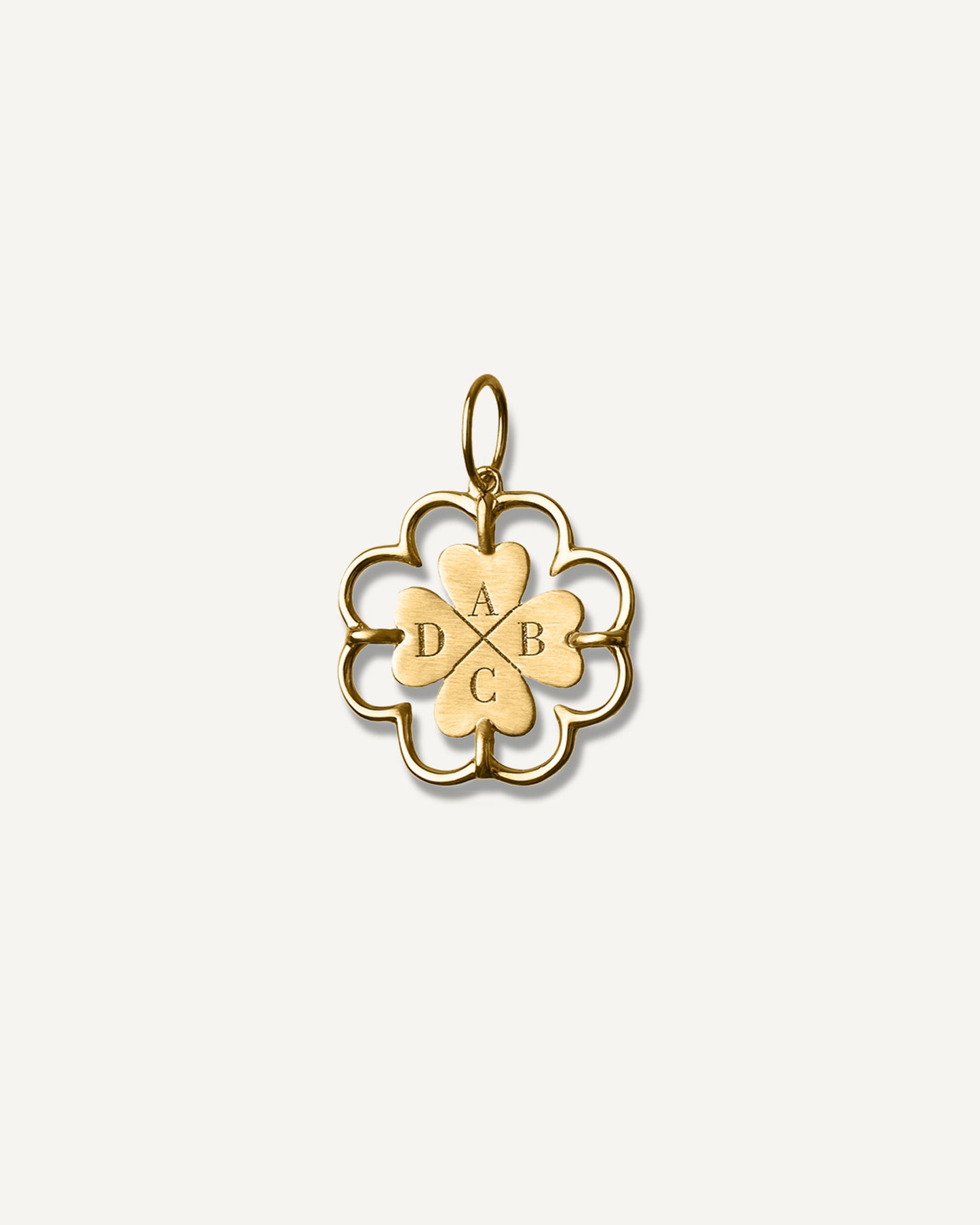Pingente Personalizado Trevo Fortuna em Ouro 18K