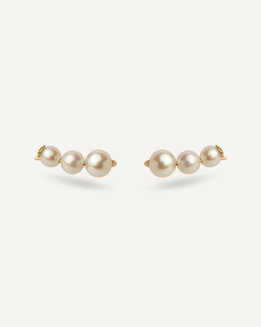 Brinco Earcuff Orla em Ouro 18K e Pérolas
