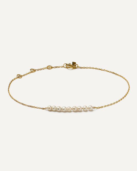 Pulseira Orla em Ouro 18K e Pérolas