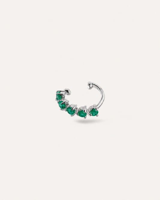 Piercing Emma Esmeraldas em Ouro Branco 18K