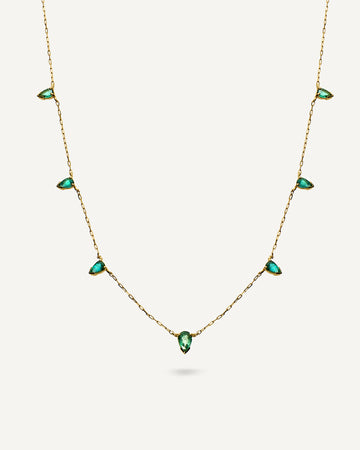Colar Plural Esmeralda em Ouro 18K