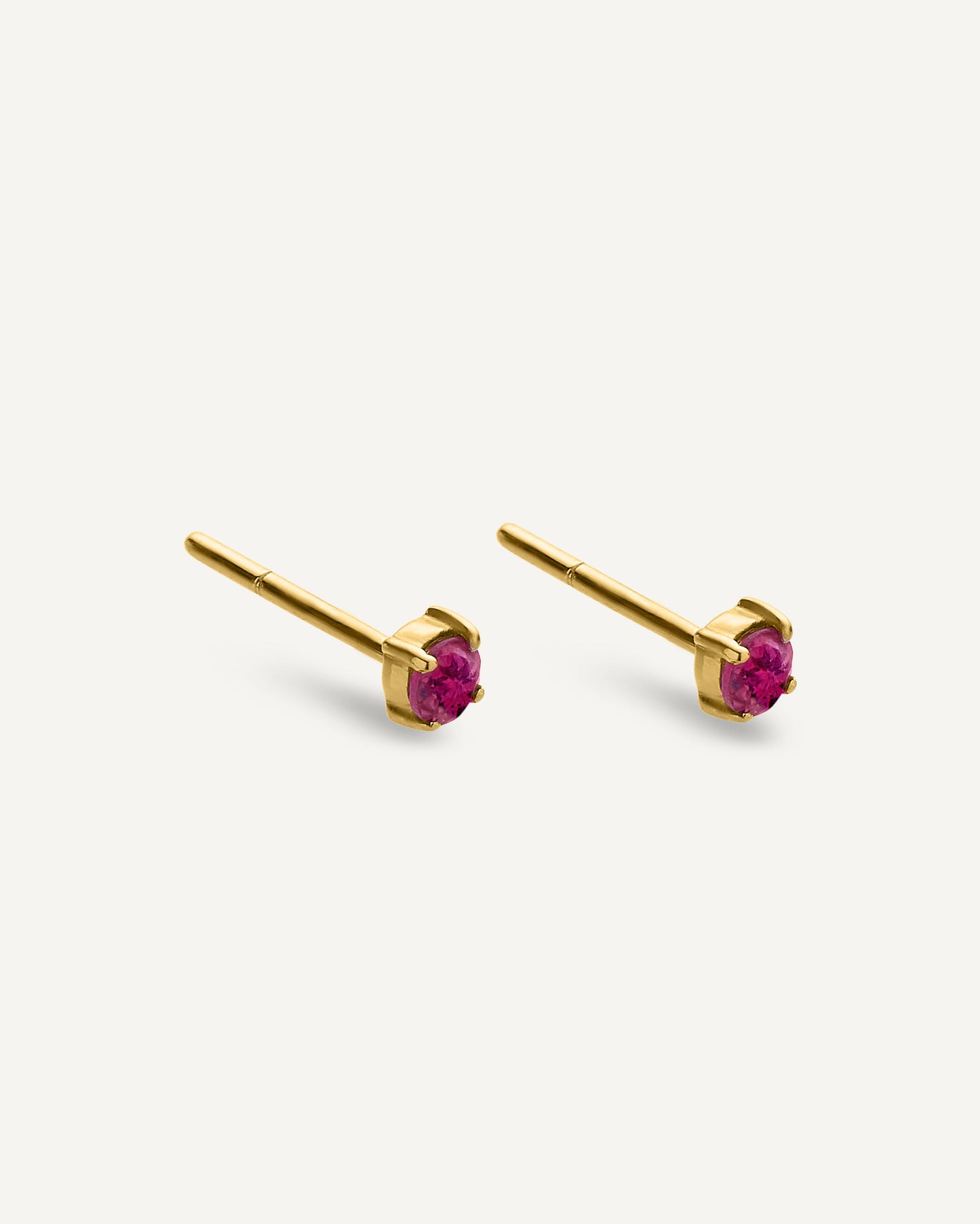 Brinco Stud Alice Rubelita em Ouro 18K