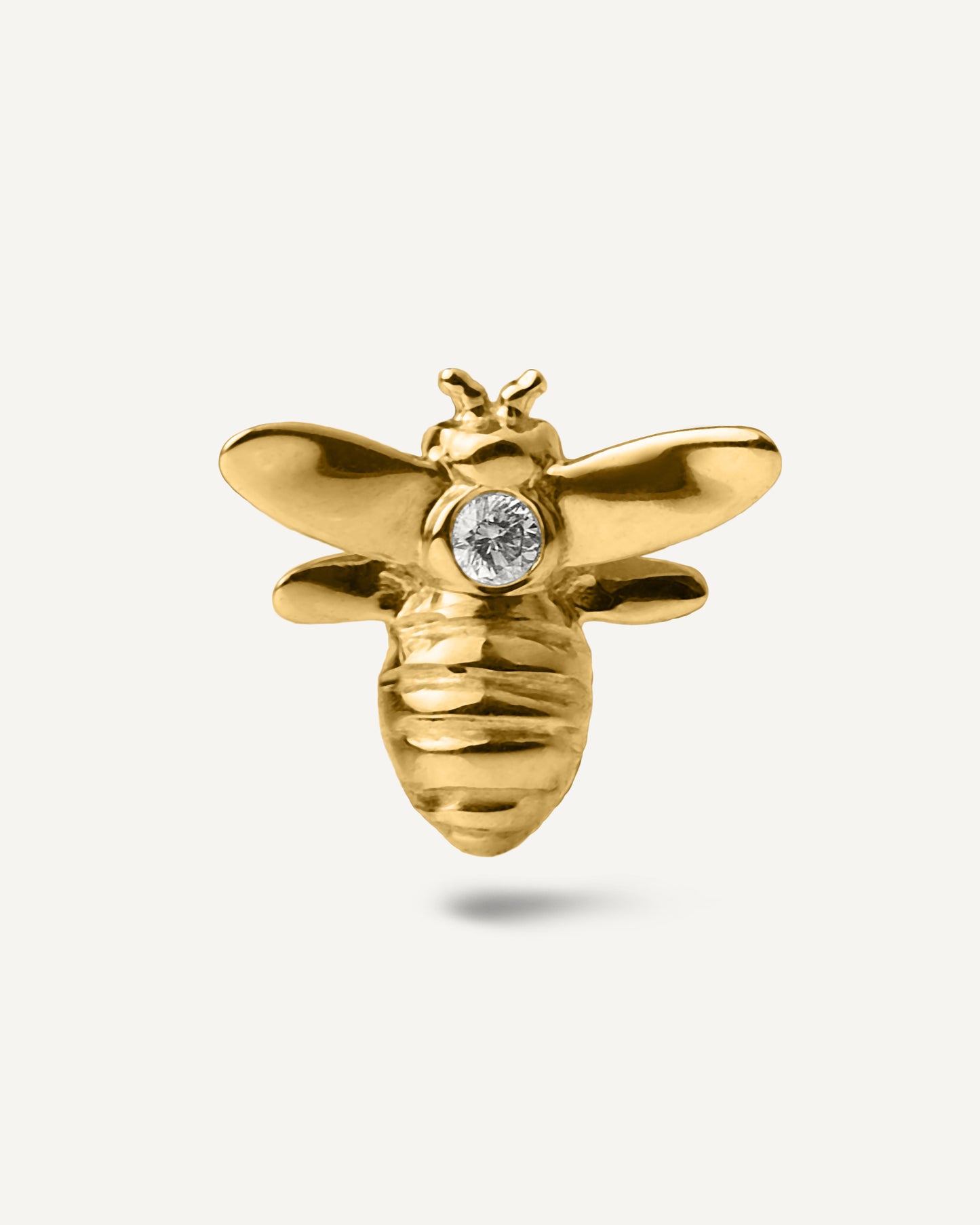 Brinco Stud Bee em Ouro 18K e Diamante