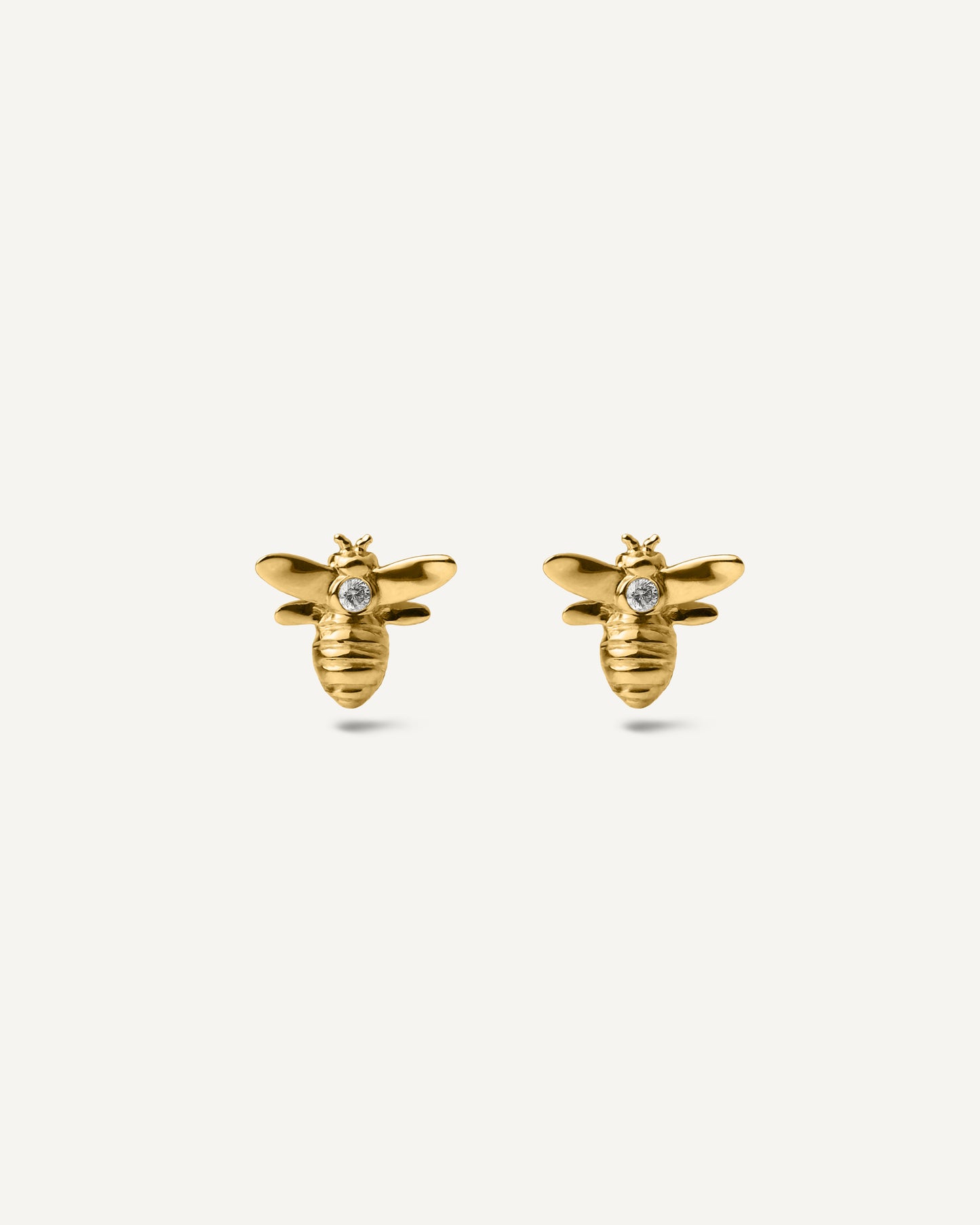 Brinco Stud Bee em Ouro 18K e Diamante