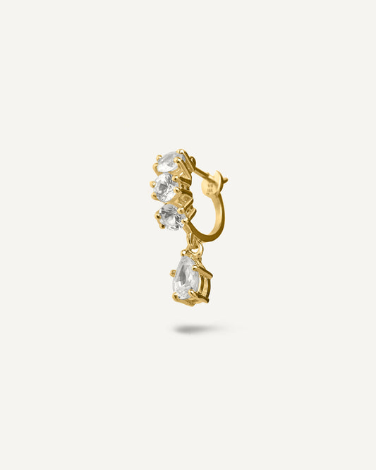 Argola Chloé Unitária em Ouro 18k e Safira