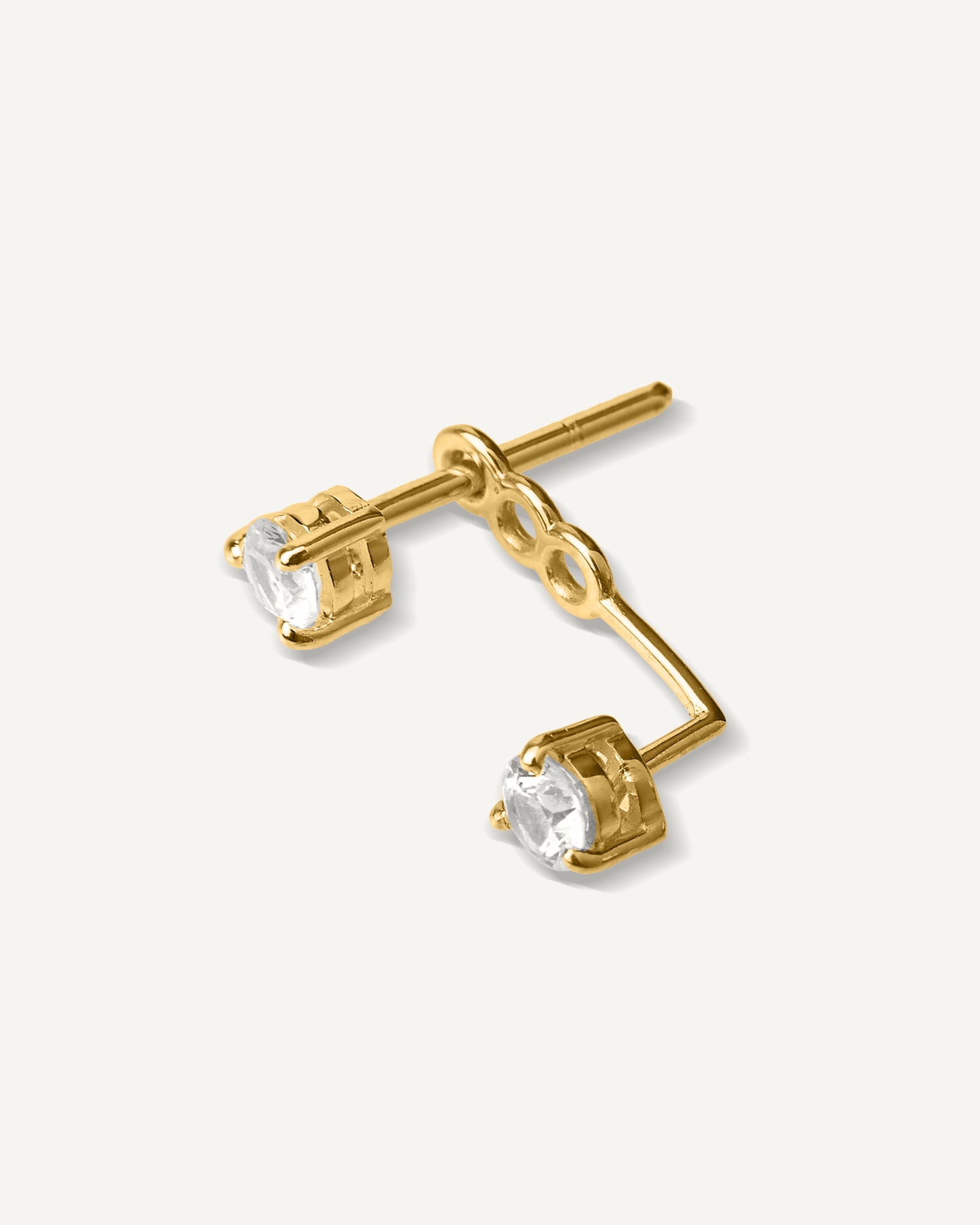 Ear Jacket Lili em Ouro 18K e Safira