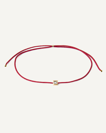 Pulseira Cord Vermelha em Ouro 18K e Safira