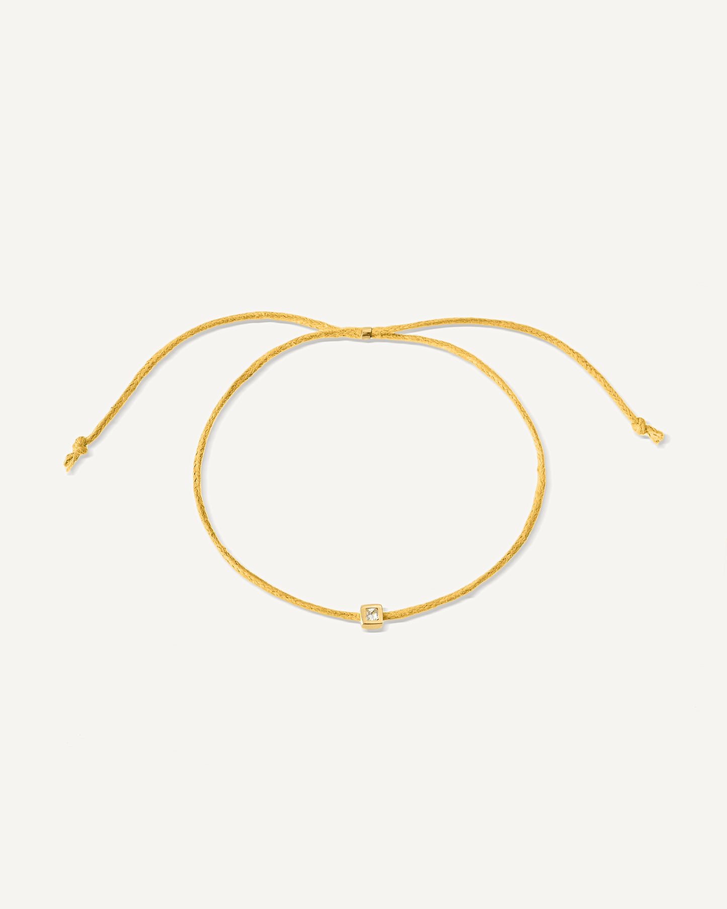 Pulseira Cord Amarela em Ouro 18K e Safira