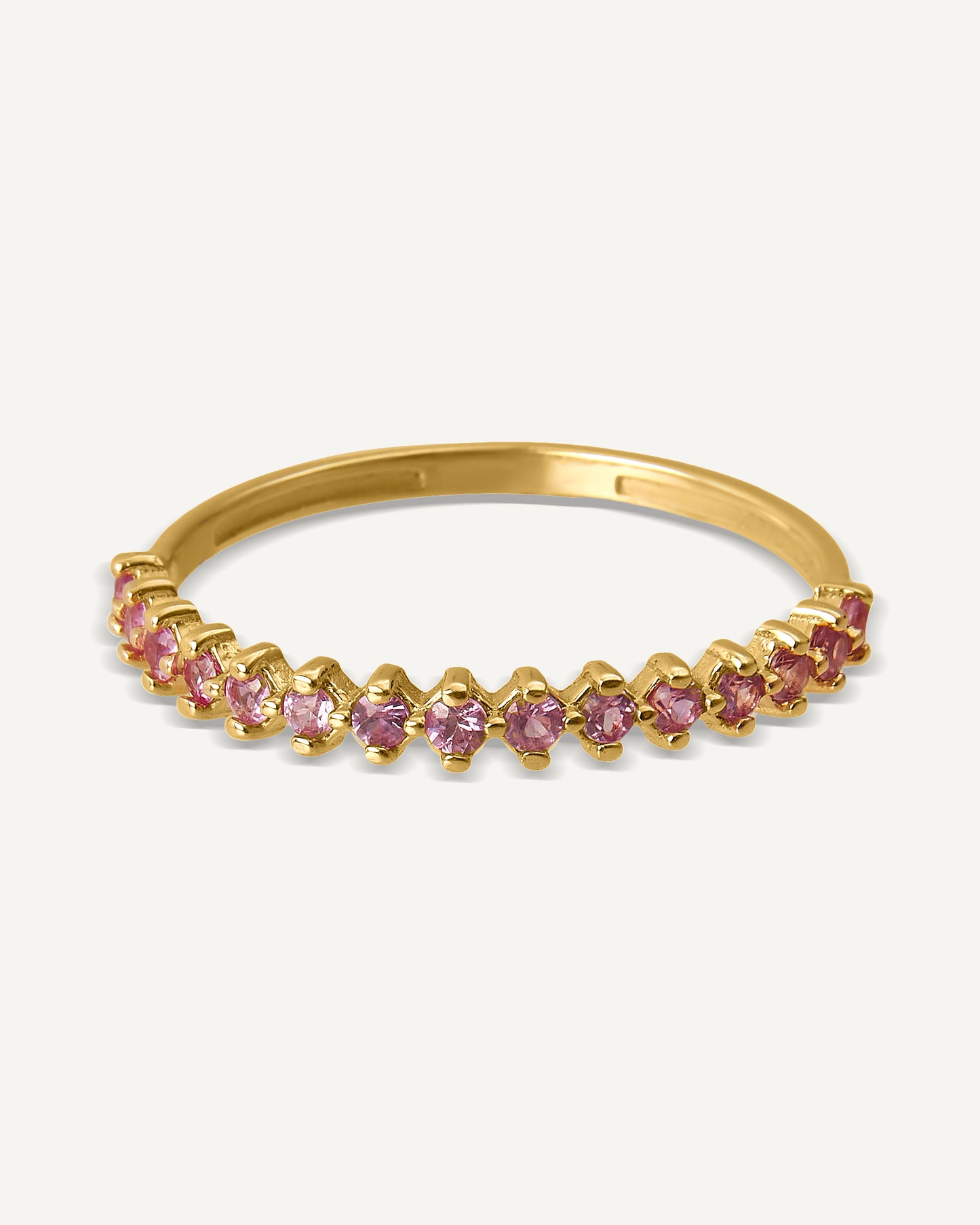 Anel Bisou Safira Rosa em Ouro 18K