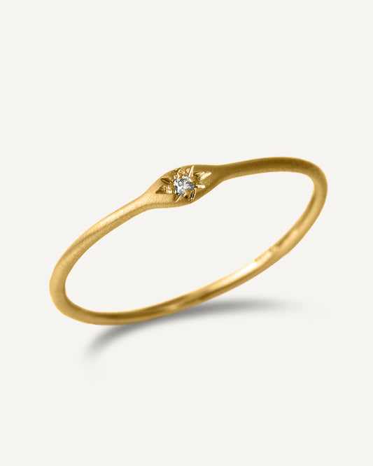 Anel Aster Diamante em Ouro 18K