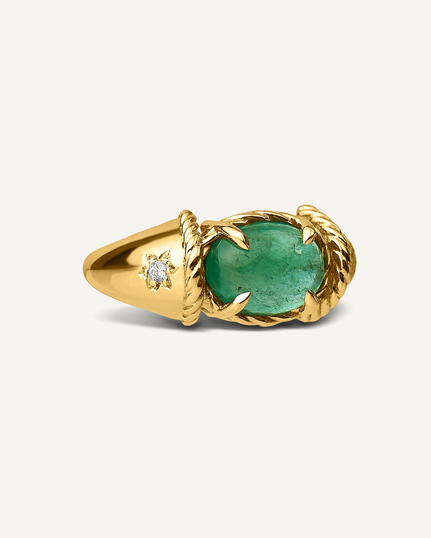 Anel Vênus em Ouro 18K e Esmeralda