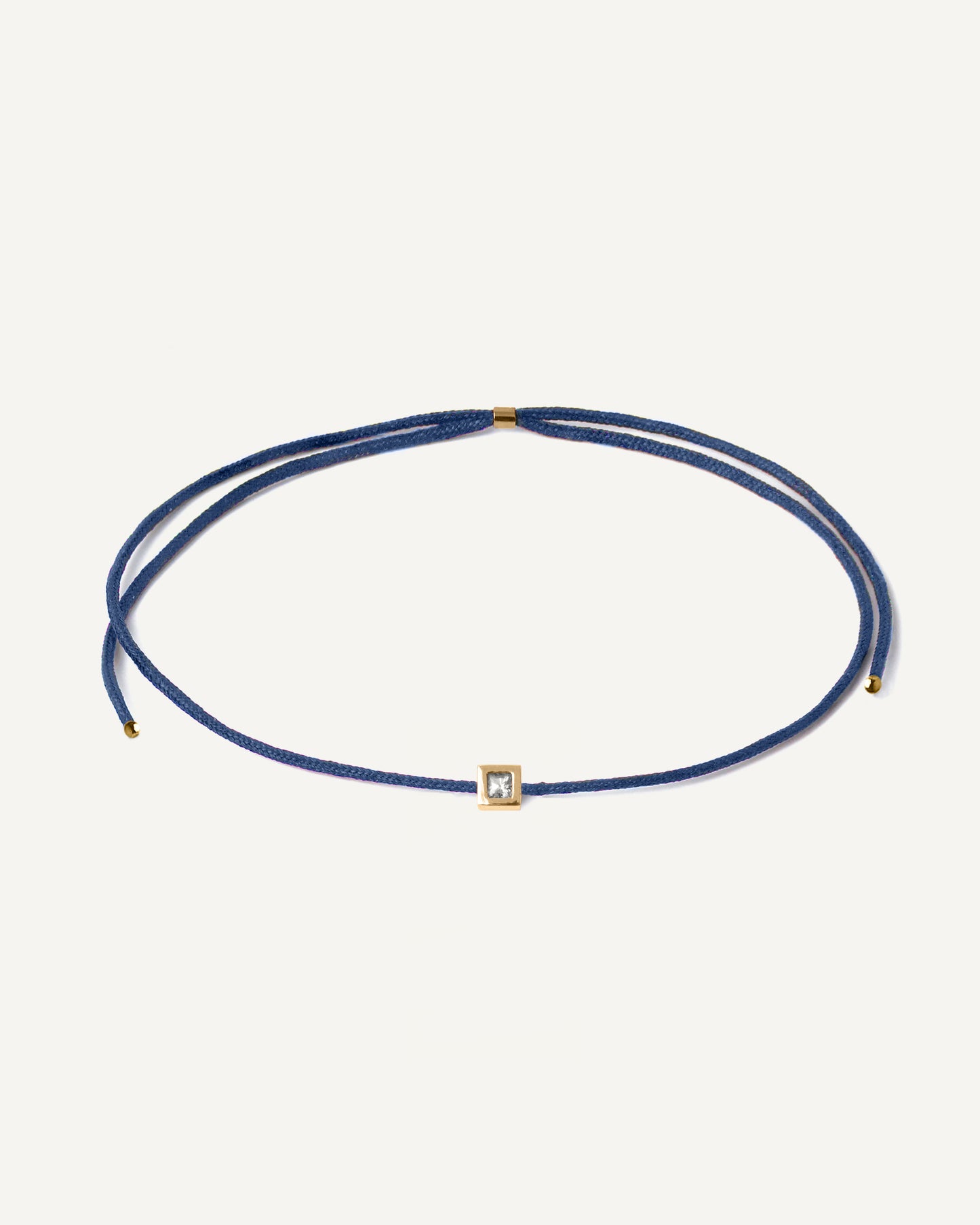 Pulseira Cord Azul-Marinho em Ouro 18K e Safira