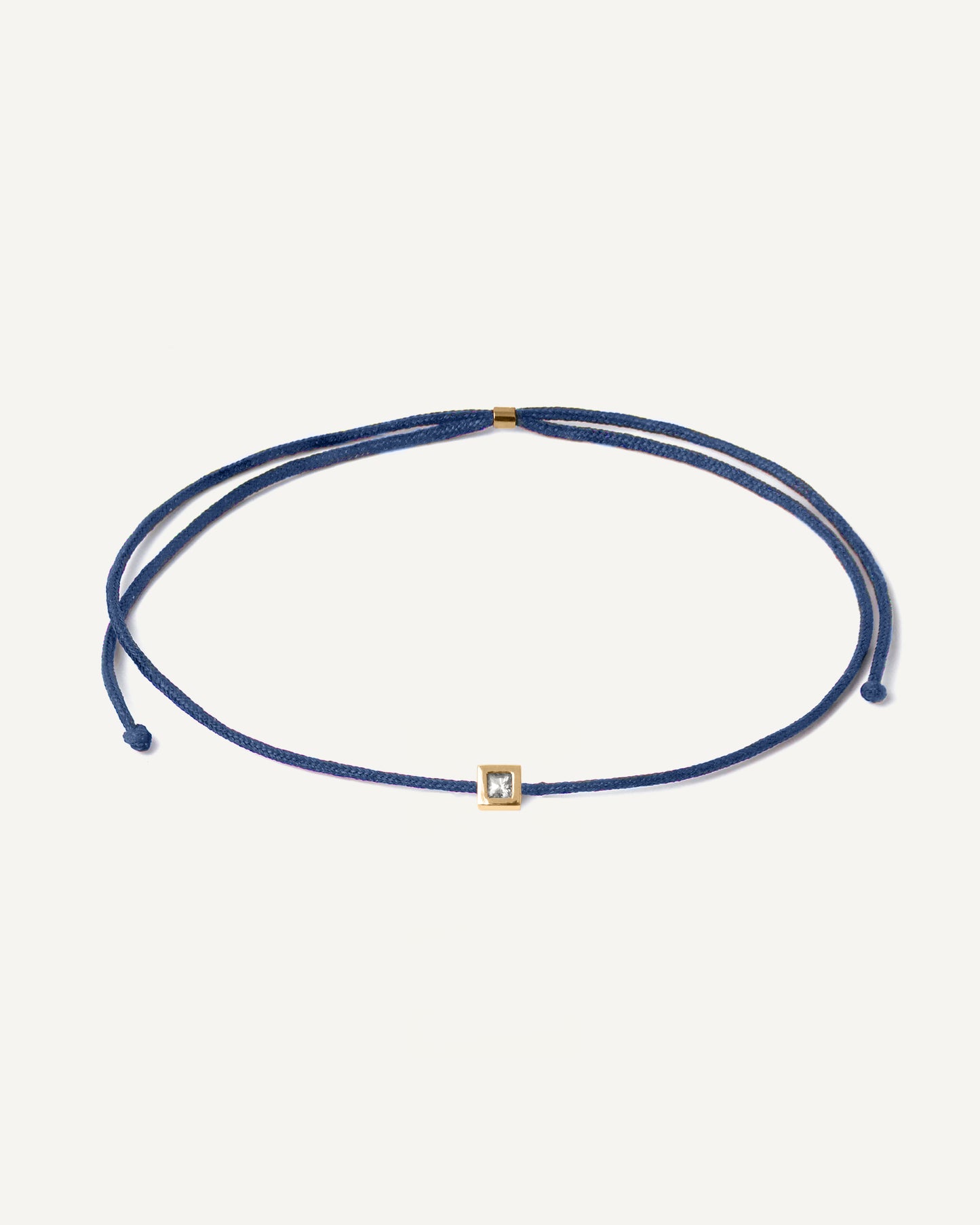Pulseira Cord Azul-Marinho em Ouro 18K e Safira
